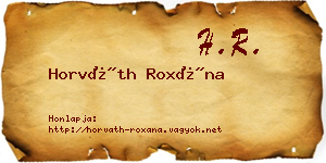 Horváth Roxána névjegykártya